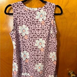 Floral Leopard Print Sleeveless Top